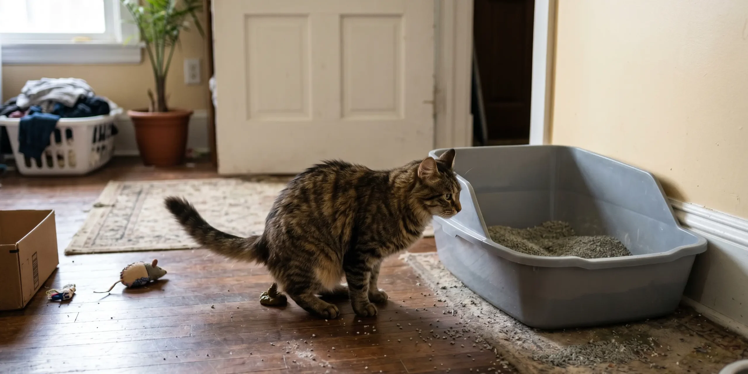 cat-pooping-outside-litter-box
